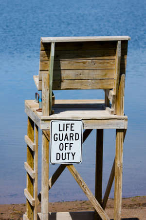 Life Guard off Duty chair at the beach.の写真素材