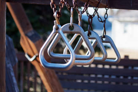 Monkey bars, climbing Rings at the Park.の写真素材