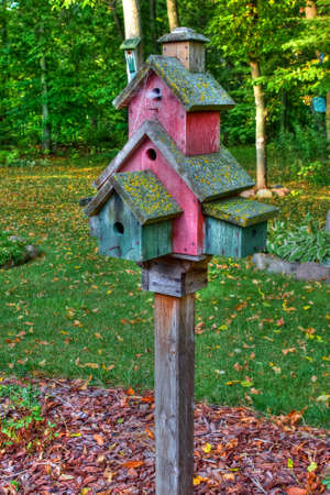 Abandoned Bird House with spider webs at the front door in High Dynamic Range の写真素材