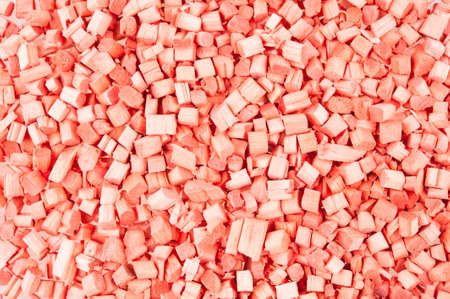 Orange background pieces of wood, closeupの写真素材