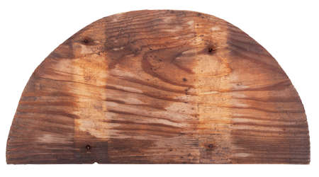 Wooden knotted semicircle, isolated on whiteの写真素材