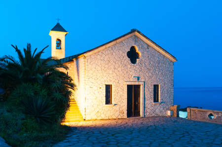 Church Sant Ampelio in Bordighera, Italyの写真素材