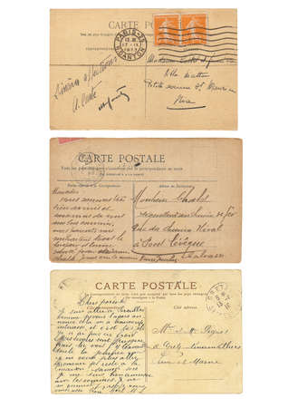 Set vintage postcard background のeditorial素材