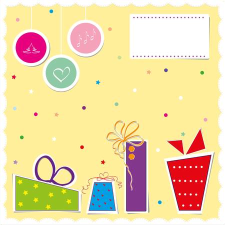 Christmas card illustration in scrapbook styleのイラスト素材
