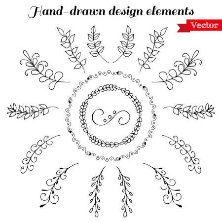 Vector Collection Hand Drawn design elementsのイラスト素材
