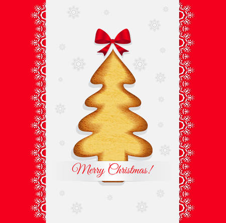 Christmas cookies in the shape of a tree on a light background vectorのイラスト素材