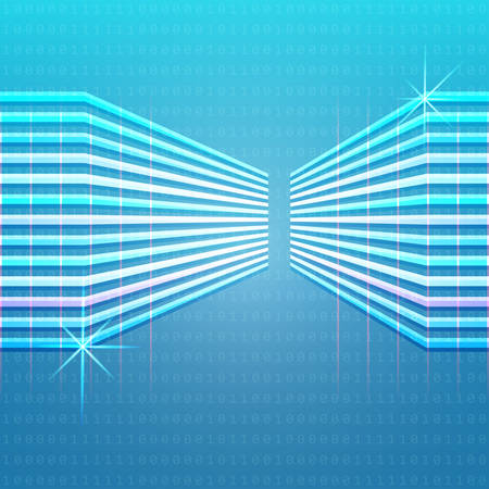 Abstract blue futuristic computer background vector illustrationのイラスト素材