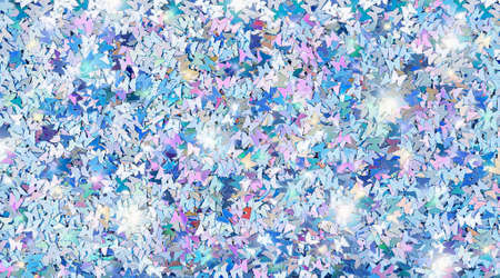 Real shiny butterfly shaped sparkles textured backgroundの写真素材