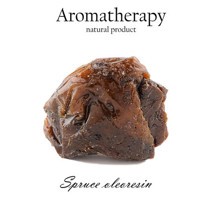 Spruce resin incense isolated used in aromatherapy, religious worship and perfumeryの写真素材