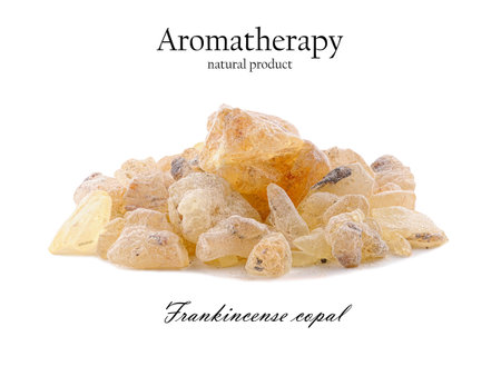 Copal incense used in aromatherapy, religious worship and perfumeryの写真素材