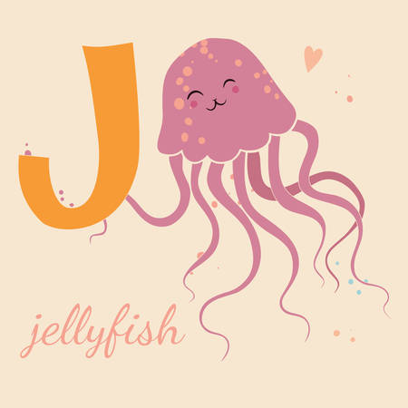 Animal & Animals. J for the jellyfishのイラスト素材