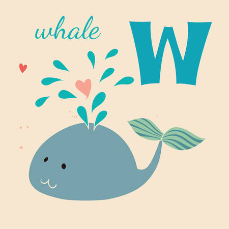 Animal & Animals. W for the whaleのイラスト素材