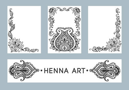 Henna vector bannersのイラスト素材
