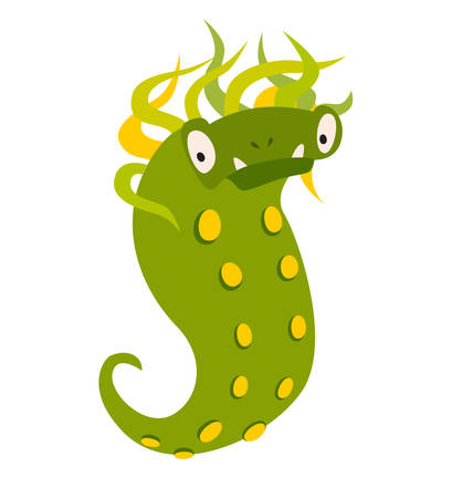 Monster vector. Kids cartoon toy, colorful cute character. Vivid fabulous incredible creatures. Happy cheerful creature monster. Isolated on white backgroundのイラスト素材