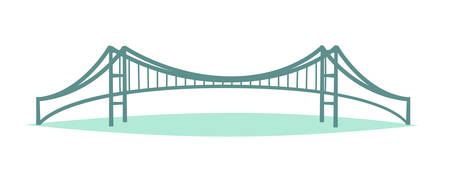 Istanbul urban bridge skyline vector illustration, isolated on white backgroundのイラスト素材