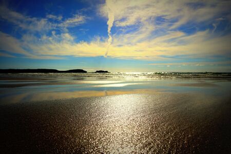 Sunrise scenery at Le Conquet - Les Blancs Sablonsの写真素材