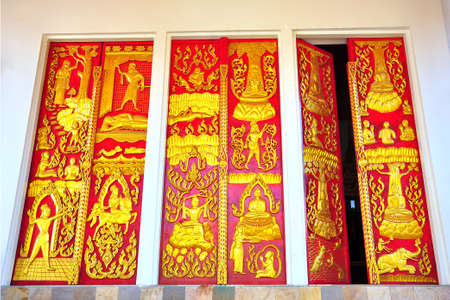 Beautiful gate of Thai Templeの写真素材