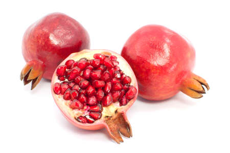 pomegranate isolated on white backgroundの写真素材
