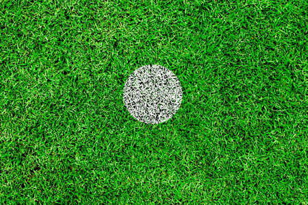 The white spot on a football pitch,center spot,penalty spotの写真素材