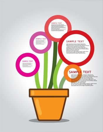 Abstract floral background Colorful flowers in clay pot and space for textのイラスト素材