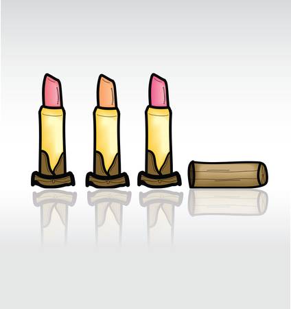 lipstick ,doodle illustrationのイラスト素材