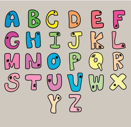 cartoon alphabet, pour concept, illustrationのイラスト素材