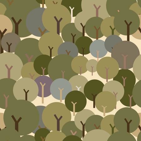 Seamless tree pattern with forest illustrationのイラスト素材
