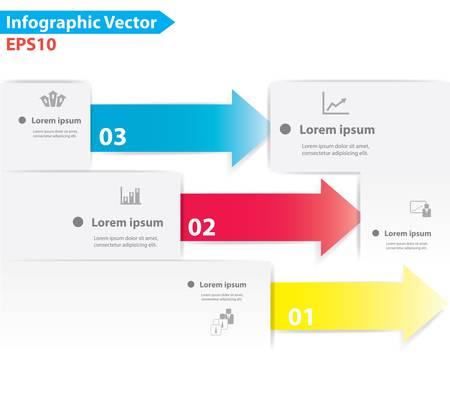 Colorful vector design for workflow layout, diagram, number options, web design, infographics のイラスト素材