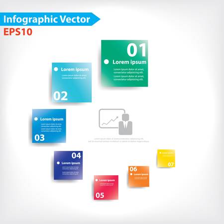 Colorful vector design for workflow layout, diagram, number options, web design, infographics のイラスト素材