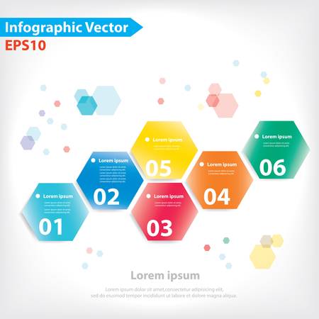 Colorful vector design for workflow layout, diagram, number options, web design, infographics のイラスト素材