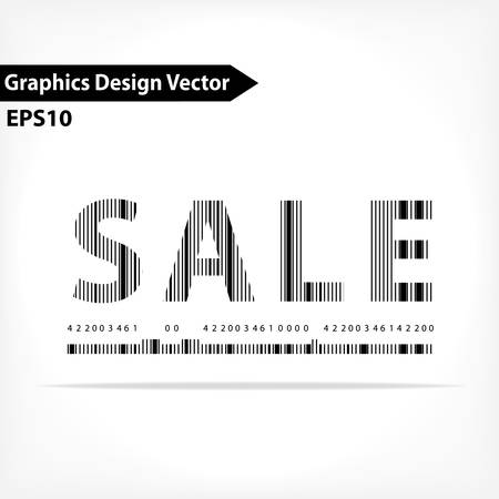 Shopping typography barcode designのイラスト素材