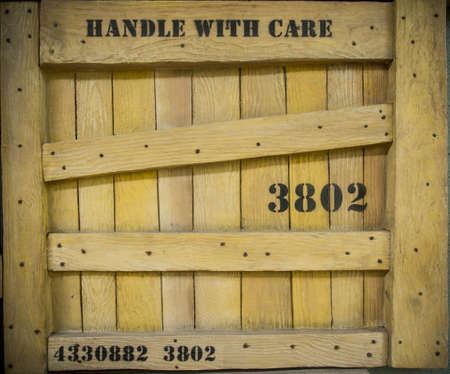 Crates box background with textの写真素材