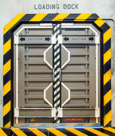 Futuristic metallic door or gateの写真素材
