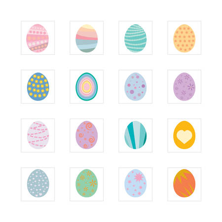 Easter eggs setのイラスト素材