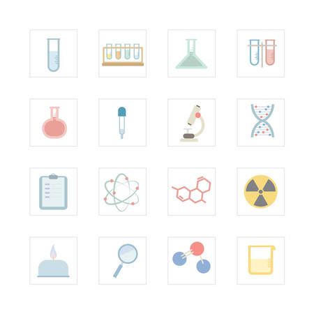 Science equipments icon set  Designed for illustration, infographics, web icon, report, presentation, template and more in your businessのイラスト素材
