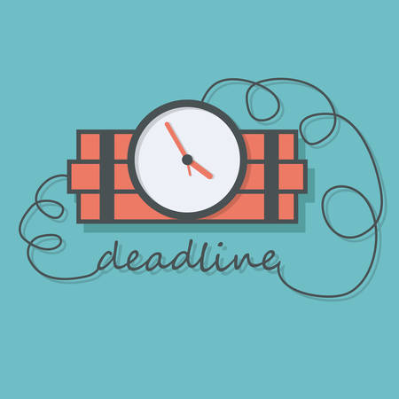 Time bomb with wire as deadline words  concept のイラスト素材