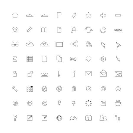 Thin line icons for Web and Mobile.vector design.のイラスト素材