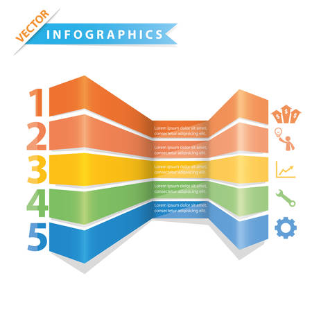 Colorful vector design for workflow layout, diagram, number options, timeline, web design, presentation, template, infographics and more in your business.のイラスト素材