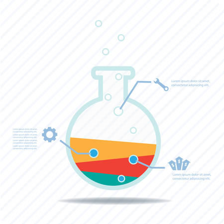 Business experiment, Colorful vector design for workflow layout, diagram, number options, web design, presentation template, infographics.のイラスト素材