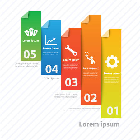 Colorful vector design for workflow layout, diagram, number options, web design, presentation template, infographics.のイラスト素材
