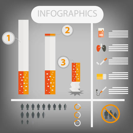 Cigarettes infographics. World No Tobacco Day.のイラスト素材