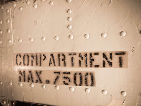 Grunge max compartment warning sign.の写真素材