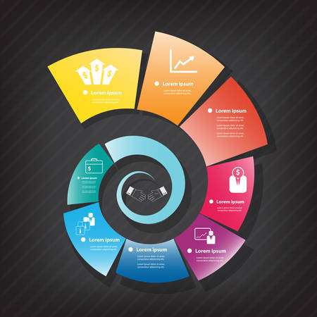 Colorful vector design for workflow layout, presentation template, diagram, number options, web design, infographics.のイラスト素材