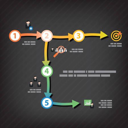 Colorful vector design for workflow layout, presentation template, diagram, number options, web design, infographics.のイラスト素材