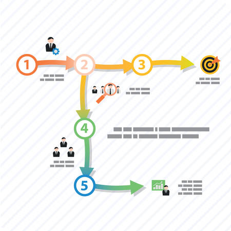 Colorful vector design for workflow layout, presentation template, diagram, number options, web design, infographics.のイラスト素材