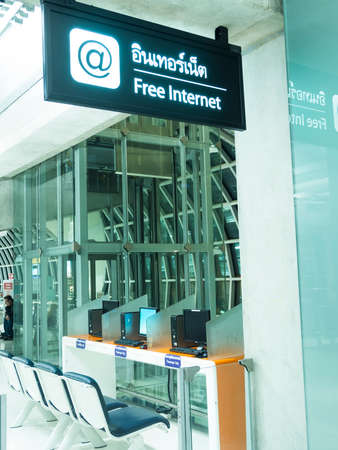 BANGKOK, THAILAND - JANUARY 17, 2015 : Free Internet Services at Suvanaphumi Airport.