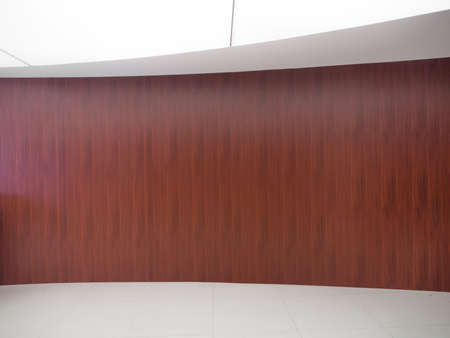 Wood wall in exhibition room backgroundの写真素材