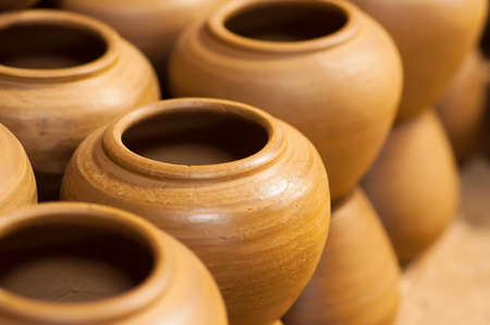Closed up of clay pot.