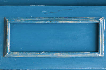Old blue wood frame backgroundの写真素材
