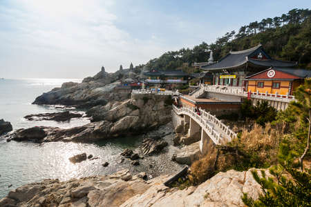 Haedong Yonggungsa seaside temple at Busan, Korea.の写真素材